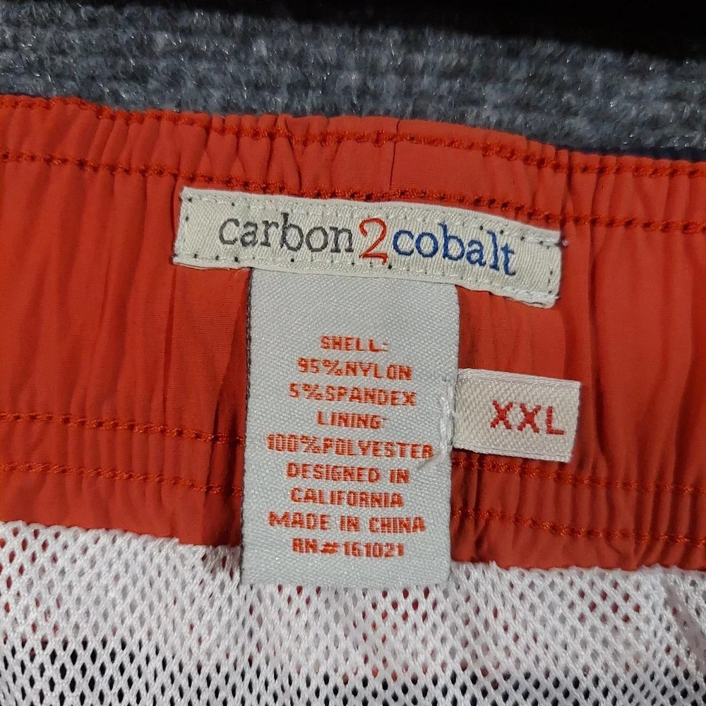 Carbon2cobalt Shorts Mens 2XL Navy Swim Trunks Quick Dry Lined Elastic‎ Waist